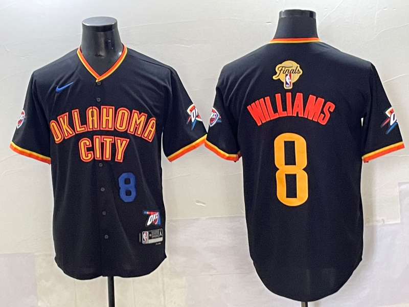 Men 2025 Oklahoma City Thunder #8 Williams black NBA Jersey style 2
